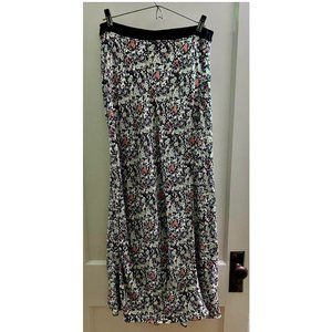 COS Floral Print Midi Skirt - Black, White, Red